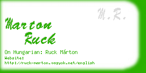 marton ruck business card