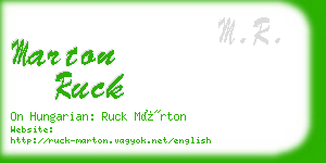 marton ruck business card